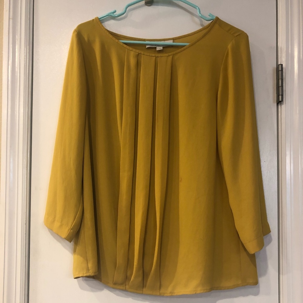 LOFT mustard yellow blouse size M
